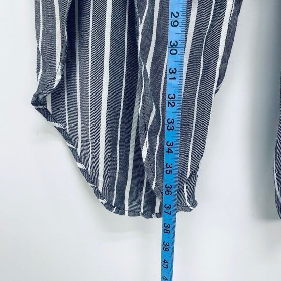 Free People Pants Size 2 Women’s Grey White Striped Split Hem Rosemary - Picture 7 of 14